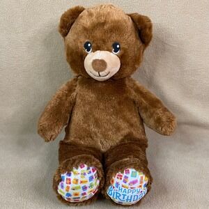 Build A Bear Workshop Brown Teddy Bear Happy Birthday Plush Stuffed Animal Toy